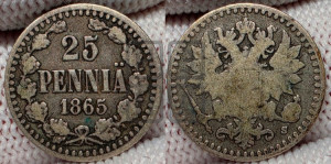 25 пенни 1865 года S