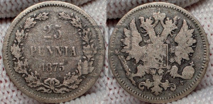 25 пенни 1875 года S