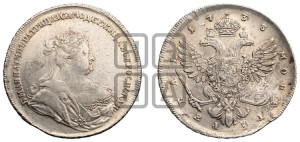 1 рубль 1738 года (петербургский тип, без СПБ, петербургский орел)