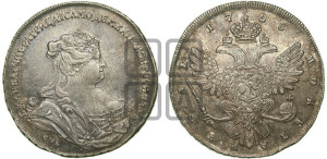 1 рубль 1738 года СПБ (петербургский тип, СПБ под рукавом)