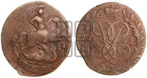 2 копейки 1758 года (гурт сетчатый)