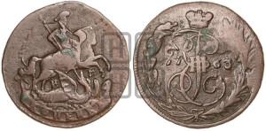1 копейка 1763 года ЕМ (ЕМ, Екатеринбургский монетный двор)