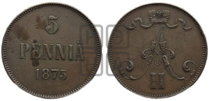5 пенни 1875 года