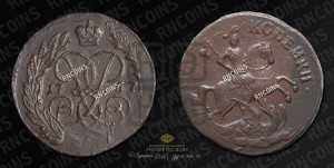 2 копейки 1757 года (гурт сетчатый)