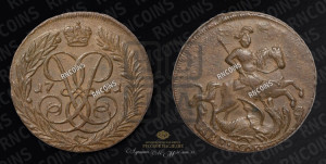 2 копейки 1761 года (гурт сетчатый)