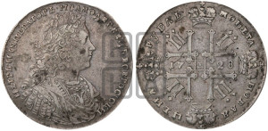 1 рубль 1728 года (голова внутри надписи, со звездой на плаще)