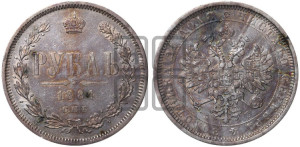 1 рубль 1884 года СПБ/АГ (орел 1859 года СПБ/АГ)