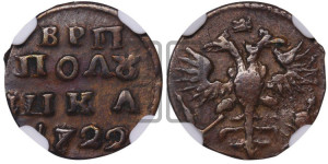 Полушка 1722 года (без букв монетного двора)