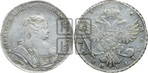 1 рубль 1738 года СПБ (петербургский тип, СПБ под рукавом)