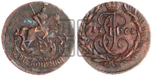 2 копейки 1765 года ММ (ММ, Красный  монетный двор)