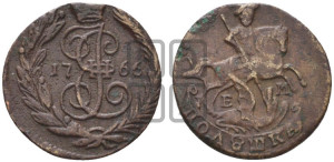 Полушка 1766 года ЕМ (ЕМ, Екатеринбургский монетный двор)