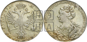1 рубль 1726 года (Портрет влево, Московский тип, хвост орла узкий)