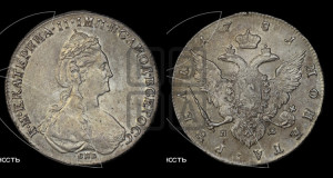 1 рубль 1781 года СПБ/ИЗ (новый тип)