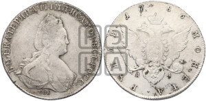 1 рубль 1786 года СПБ/ЯА (новый тип)