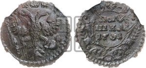 Полушка 1731 года (крест державы узорчатый)