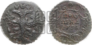 Полушка 1731 года (крест державы простой)