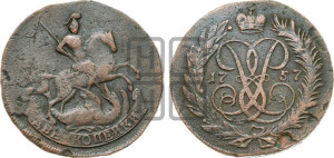 2 копейки 1757 года (гурт сетчатый)
