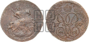 Денга 1760 года (с вензелем Елизаветы I)