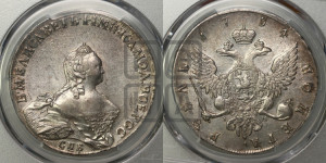 1 рубль 1754 года СПБ / I M (СПБ, портрет работы Скотта)