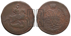 2 копейки 1757 года (гурт сетчатый)