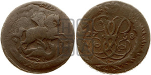 2 копейки 1758 года (гурт сетчатый)
