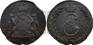 5 копеек 1770 года КМ (для Сибири)