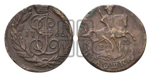 Полушка 1766 года ЕМ (ЕМ, Екатеринбургский монетный двор)