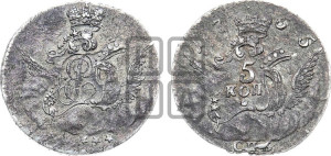5 копеек 1755 года СПБ (кружок большого формата)