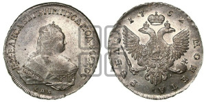 1 рубль 1752 года СПБ / Я I (СПБ под портретом)