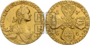 10 рублей 1766 года СПБ (без шарфа на шее)
