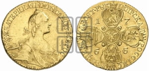 10 рублей 1766 года СПБ (без шарфа на шее)