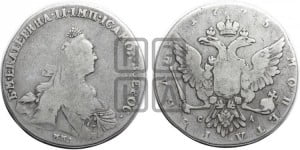1 рубль 1775 года ММД/СА ( MMД, без шарфа на шее)
