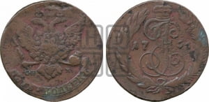5 копеек 1766 года СПМ (СПМ, Санкт-Петербургский монетный двор)