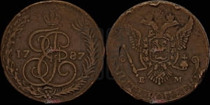 5 копеек 1787 года ЕМ (ЕМ, Авеста, Швеция)