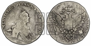 1 рубль 1775 года ММД/СА ( MMД, без шарфа на шее)