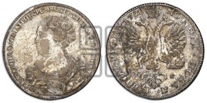 1 рубль 1726 года СП-Б (Портрет влево, Петербургский тип, знак двора СПБ под орлом)