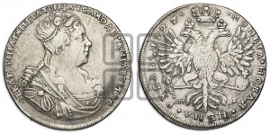 1 рубль 1727 года СП-Б (Портрет вправо, Петербургский тип, голова большая)