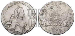 1 рубль 1765 года ММД/EI (с шарфом на шее)
