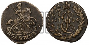 Полушка 1784 года КМ (КМ, Сузунский монетный двор)