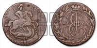 2 копейки 1766 года ЕМ (ЕМ, Екатеринбургский монетный двор)