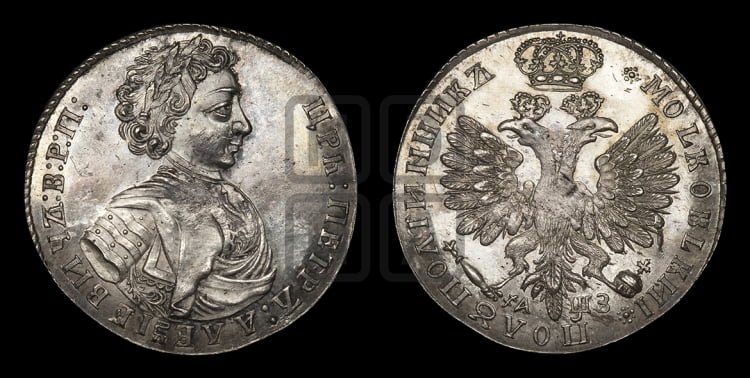 Полуполтинник 1707 года (украшения на груди)