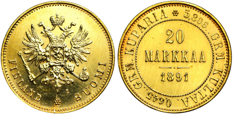 20 марок 1891 года, L