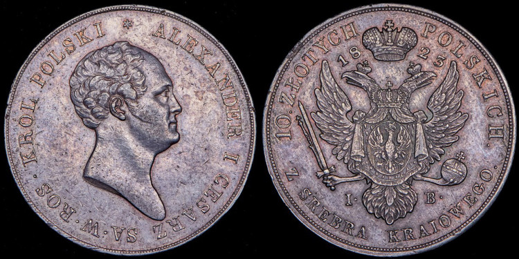 10 злотых 1823 года, IB