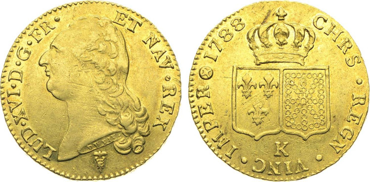 Двойной луидор 1788 года (К)
