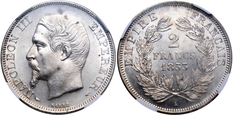2 франка 1853 года, A