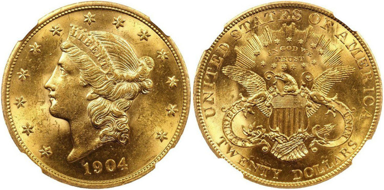 20 долларов 1904 года