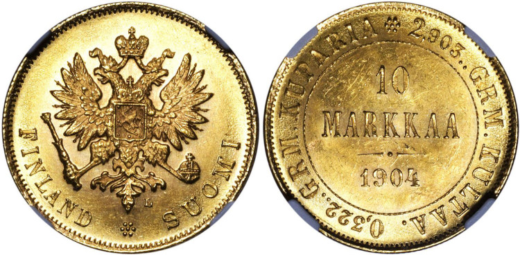 10 марок 1904 года, L