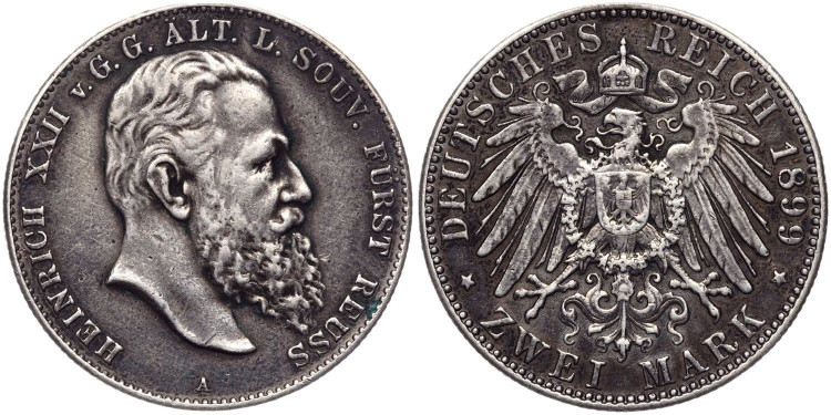 2 марки 1899 года, А