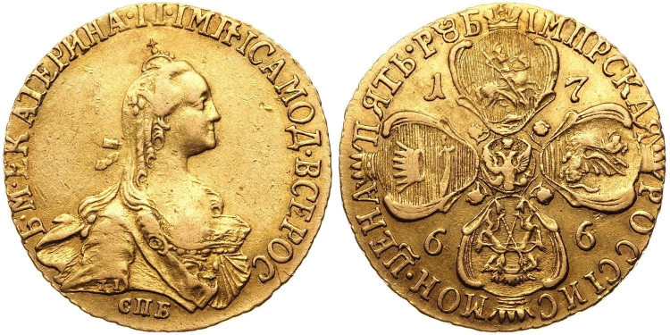 5 рублей 1766 года, СПБ-TI