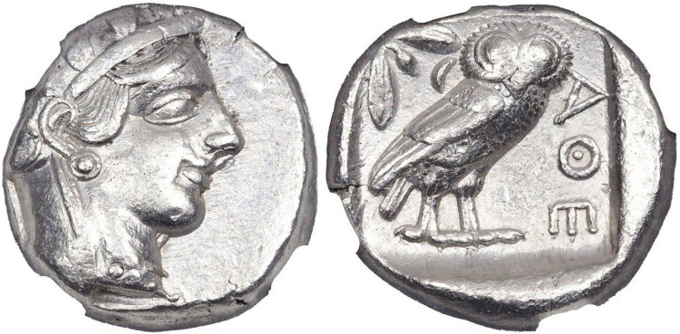 Тетрадрахма 454-404 гг. до н.э.